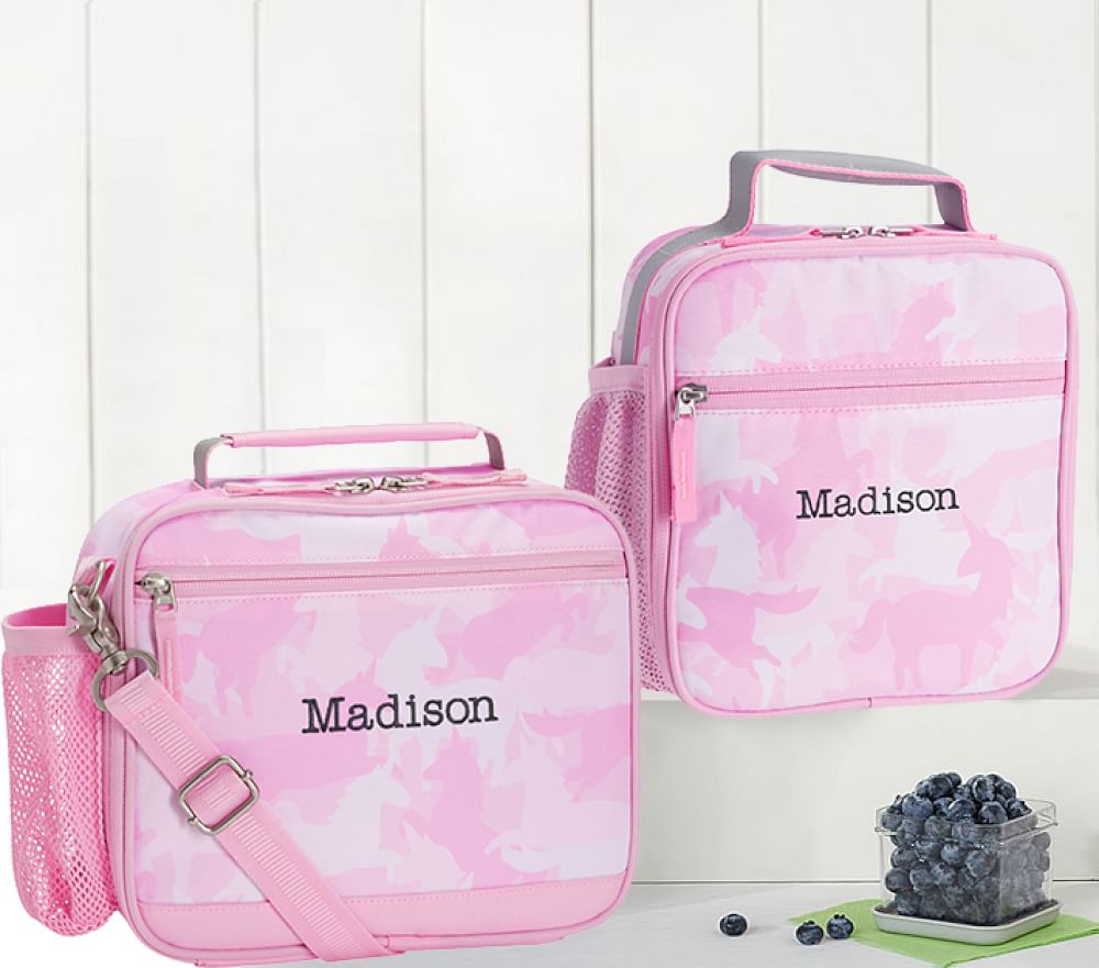 Mackenzie Pink Unicorn Camo Reflective Lunch Boxes